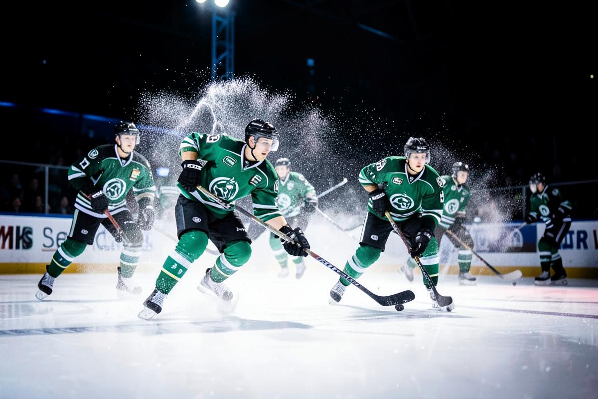 Everblades players skating on the ice